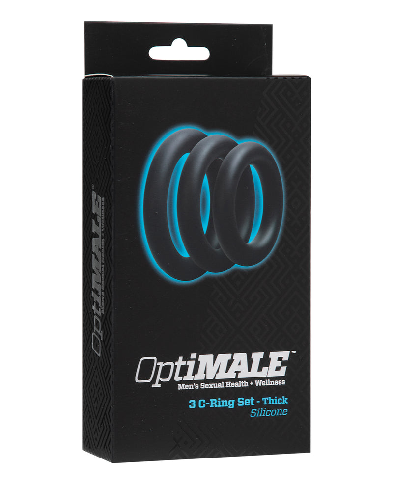 Bild in den Galerie-Viewer laden, OptiMale Thick C Ring Kit Silicone Set Black 32mm 38mm 42mm