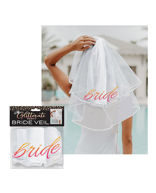 Cargue la imagen en el visor de la galería, Glitterati Bride Veil - Rose Gold/White