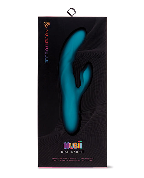 Bild in den Galerie-Viewer laden, Nu Sensuelle Nubii Kiah Turbo Boost & Heizende Dual-Stim Hasen-Vibrator - Blau