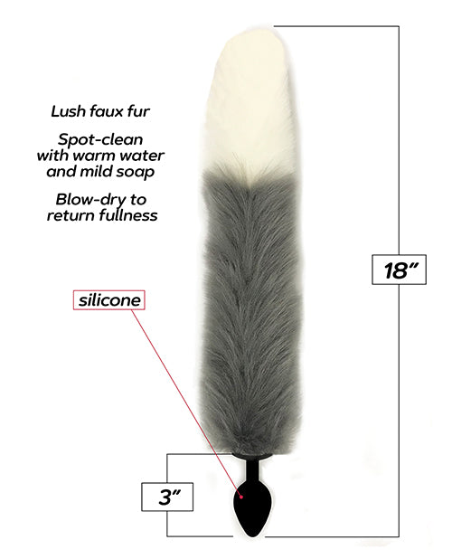 Încărcați imaginea în vizualizatorul Galerie, Foxy Fox Tail Silicone Butt Plug - Silver