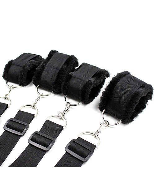 Indlæs billede i gallerifremviser, Plesur Fuzzy Bedroom Bondage Kit - Black