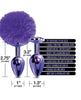 Bild in den Galerie-Viewer laden, Nixie Metall Analplug Set mit eingelegtem Schmuck & Bommel - Lila Metallic