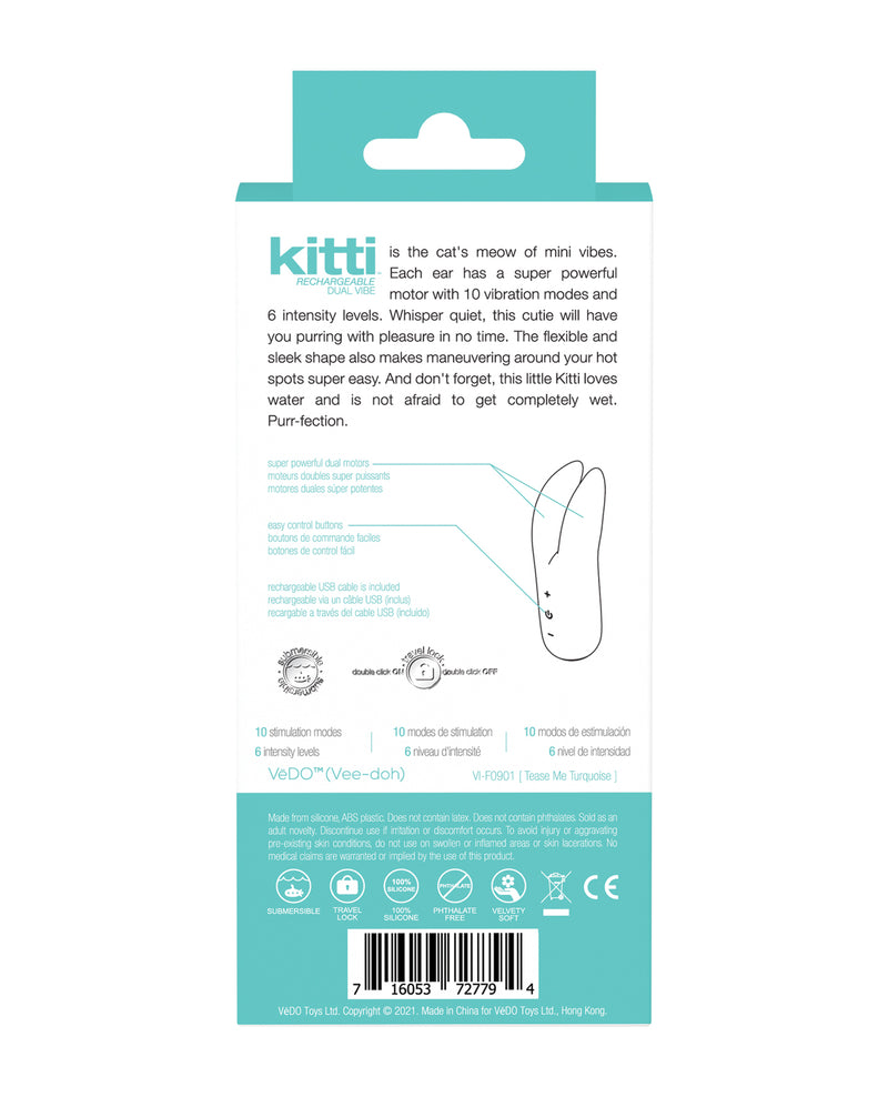 Carregar imagem no visualizador da Galeria, VeDO Kitti Vibrador Duplo Recarregável - Me Provoca Turquesa