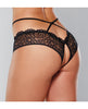 Carica l'immagine nel visualizzatore Galleria, Adore Crayzee Open Panty w/Criss Cross Waist Straps & Lace Black O/S