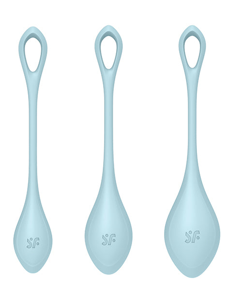 Cargue la imagen en el visor de la galería, Satisfyer Yoni Power 2 Balls Training Set - Light Blue