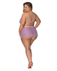 Load image into Gallery viewer, Girl Next Door Strappy Bralette w/Flirty Thong Skirt Lilac 2XL