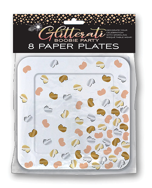 Load image into Gallery viewer, Glitterati Boobie Party Plates Metallic Pack Of 8 7 Inch