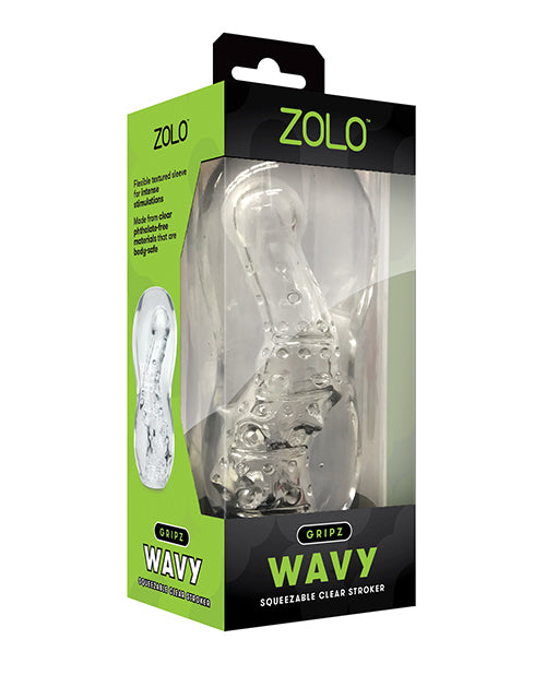 Load image into Gallery viewer, ZOLO Gripz Wavy Stroker - Clear