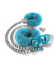 Bild in den Galerie-Viewer laden, Nixie Metall-Butt-Plug mit eingelegtem Schmuckstein & Pelzmanschetten-Set - Blau Metallic