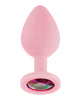 Indlæs billede i gallerifremviser, Luv Inc. Jeweled Silicone Butt Plug w/Three Stones - Medium Light Pink