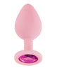 Indlæs billede i gallerifremviser, Luv Inc. Jeweled Silicone Butt Plug w/Three Stones - Medium Light Pink