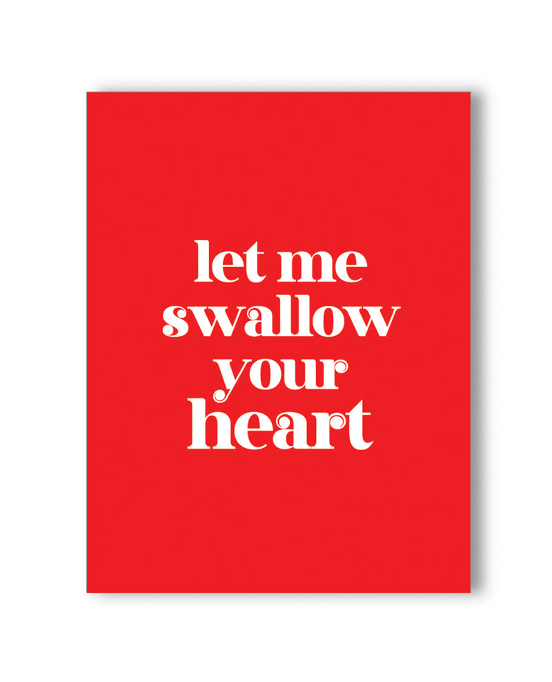 Cargue la imagen en el visor de la galería, Swallow Your Heart Naughty Greeting Card With Envelope