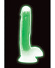 Lataa kuva gallerian katseluohjelmaan, Curve Toys Lollicock 7" Glow In The Dark Silicone Dildo w/Balls - Green