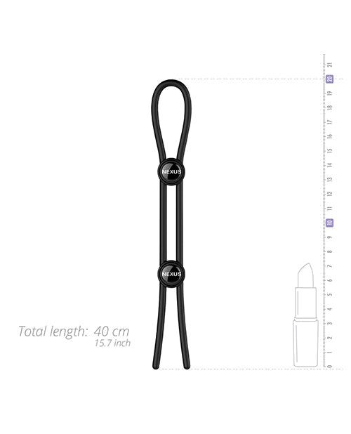 Load image into Gallery viewer, Nexus Forge Double Lasso Black Silicone Cock and Ball Ring
