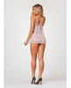 Carregar imagem no visualizador da Galeria, Sheer Mesh & Lace Demi Cup Babydoll & Thong Lavender LG