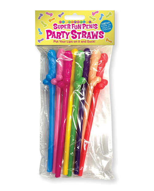 Cargue la imagen en el visor de la galería, Super Fun Multicolor Penis Party Straws Pack Of Eight