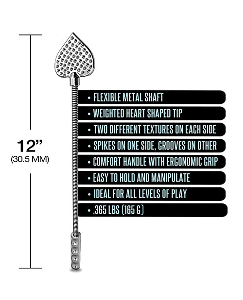 Carica l'immagine nel visualizzatore Galleria, Nixie Flaming Heart Riding Crop - Silver
