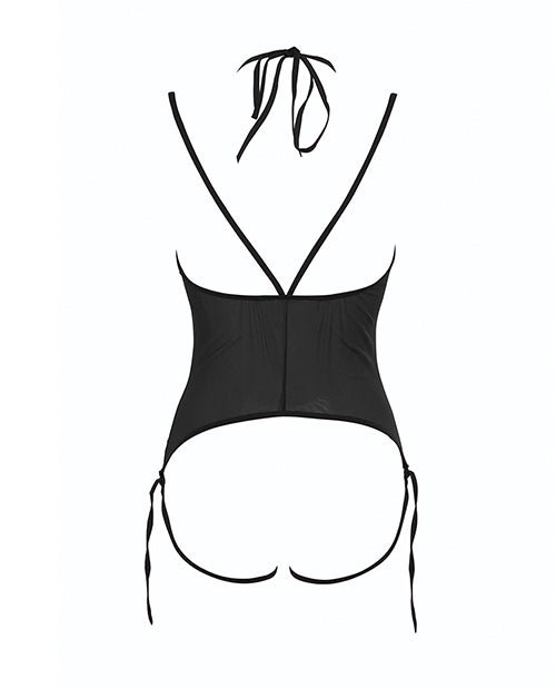 Load image into Gallery viewer, Allure Angelina Sheer Mesh Under Bust Teddy Black L/XL