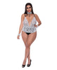 Charger l'image dans la visionneuse de la galerie, Dress Up Lace Deep V Teddy Collar And Cuffs Black White
