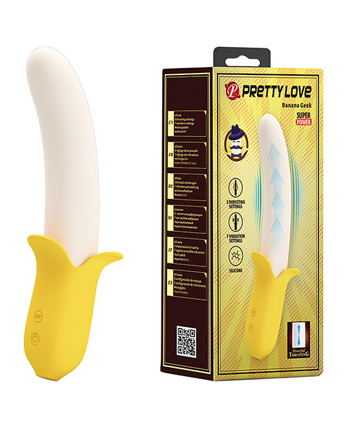 Încărcați imaginea în vizualizatorul Galerie, Pretty Love Banana Geek Thrusting Vibrator - Yellow