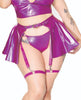 Bild in den Galerie-Viewer laden, Darque PVC Skirt w/Removable Leg Straps - Purple QN