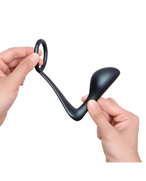 Cargue la imagen en el visor de la galería, b-Vibe Butties Ringer Cock Ring & Prostate Plug - Black