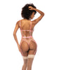 Lataa kuva gallerian katseluohjelmaan, Floral Embroidered Teddy w/Underwire Cup & Garters Pink Large