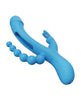 Lataa kuva gallerian katseluohjelmaan, Trilux Kinky Finger Rabbit Vibrator w/Anal Beads - Blue