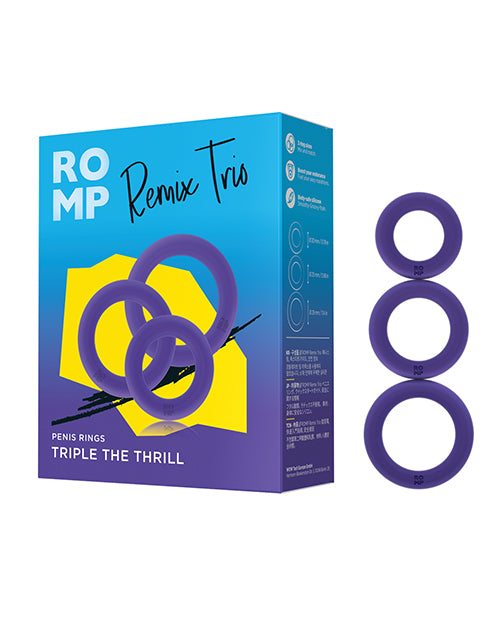 Cargue la imagen en el visor de la galería, ROMP Remix Trio Penis Ring Set of 3 - Purple