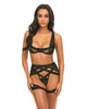 Lataa kuva gallerian katseluohjelmaan, Thalia Mesh & Lace Underwire 3 pc Set - Black XL