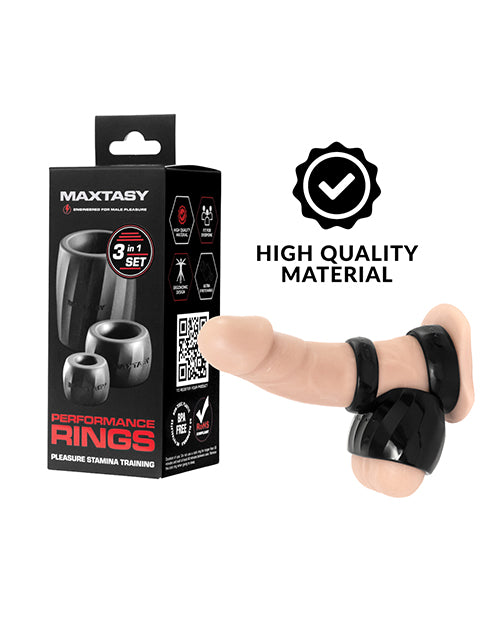 Load image into Gallery viewer, Maxtasy Performance Rings - Black Set of 3