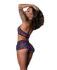 Load image into Gallery viewer, Hazy Dayz Gummy Bear Blacklight Reflective Halter Top & Short 2 pc Set - Multi L/XL