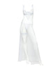 Afbeelding laden in Galerijviewer, Livia Dot Mesh & Lace Underwire Gown & Garter 2 pc Set - White L/XL