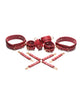 Indlæs billede i gallerifremviser, Master Series Crimson Captive Thigh, Wrist, Ankle Hog Tie Restraints - Red
