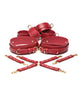 Indlæs billede i gallerifremviser, Master Series Crimson Captive Thigh, Wrist, Ankle Hog Tie Restraints - Red