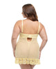 Afbeelding laden in Galerijviewer, Valentine Lacey Babydoll w/G-String - Pale Banana 1X/2X