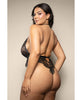 Załaduj obraz do przeglądarki galerii, Opulence Metallic Eyelash Lace Teddy w/Pearl String Crotch - Black QN