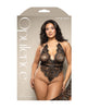 Załaduj obraz do przeglądarki galerii, Opulence Metallic Eyelash Lace Teddy w/Pearl String Crotch - Black QN