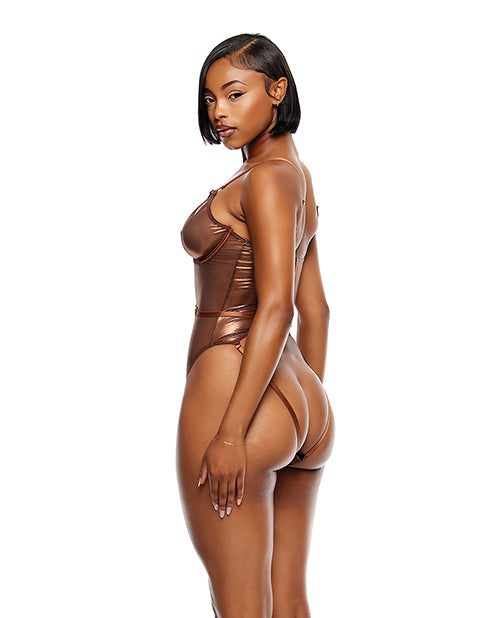 Load image into Gallery viewer, Liquid Metal Metallic Mesh Teddy - Metallic Copper SM