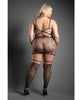 Load image into Gallery viewer, Sheer Unholy Gartered Bodystocking Dress Black Stockings