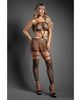 Load image into Gallery viewer, Sheer Gartered Bodystocking Dress Unholy Black One Size