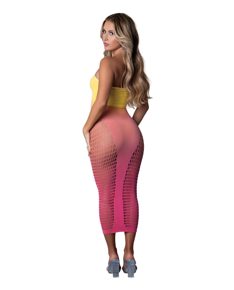 Φόρτωση εικόνας στο πρόγραμμα προβολής Gallery, Seamless Sleeveless Gown Sunset Ombre OS Figure Hugging