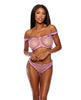 Cargue la imagen en el visor de la galería, Sheer Dot Mesh Ruffled Bralette w/Thong - Pink XL
