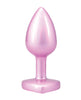 Lataa kuva gallerian katseluohjelmaan, Booty Bling Jeweled Metal Butt Plug Small Pink Tapered Tip With Slim Stem
