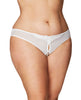 Load image into Gallery viewer, Crotchless Thong w/Pearls White 1X/2X