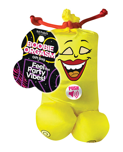 Afbeelding laden in Galerijviewer, Boobie Orgasme Cadeautas Geel Hilarisch Hoorbaar Feesttas