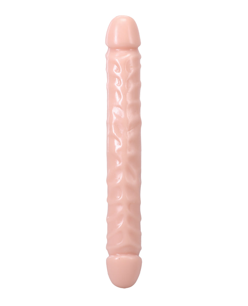 Load image into Gallery viewer, 12 Inch Jr Double Header White Dildo With Dual Heads And Veined Shaft
