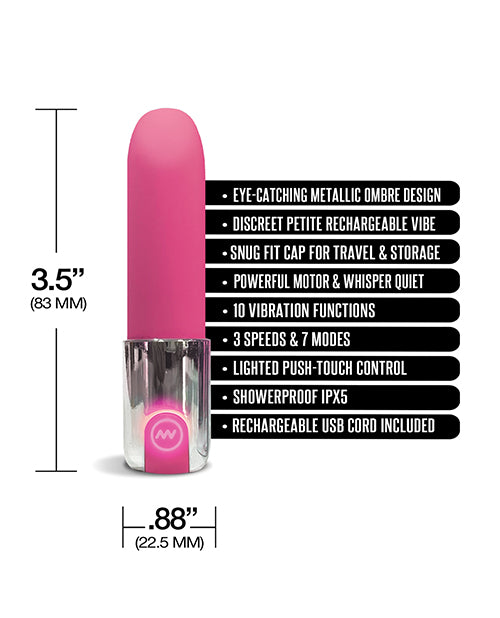 Cargue la imagen en el visor de la galería, Nixie Smooch Rechargeable Lipstick Vibrator - Pink Ombre