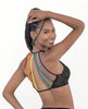 Load image into Gallery viewer, Pride Lace Rainbow Strappy Top Black O/S