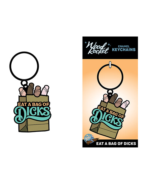 Afbeelding laden in Galerijviewer, Wood Rocket Eat A Bag of Dicks Keychain - Tan